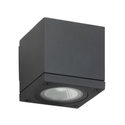 Buitenwandlamp 5161, zwart, aluminium, glas, 1 x GU10