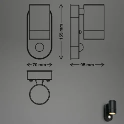 Buitenwandlamp 3789015, zwart, kunststof, GU10