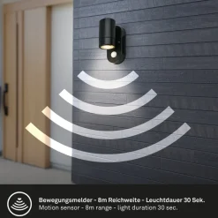 Buitenwandlamp 3789015, zwart, kunststof, GU10