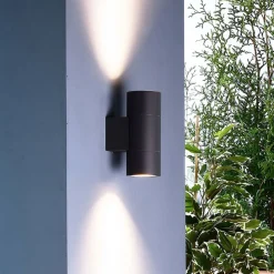 Buitenwandlamp Achernar 2-lamps up/down zwartgrijs