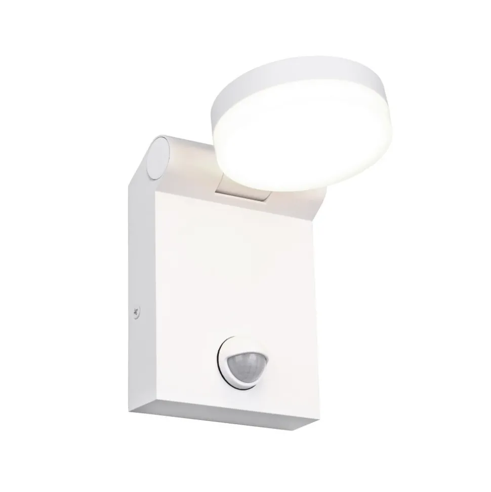 Buitenwandlamp Adour, mat wit, sensor, kantelbaar, CCT