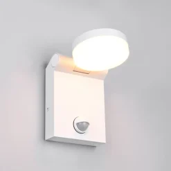 Buitenwandlamp Adour, mat wit, sensor, kantelbaar, CCT