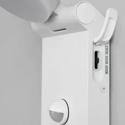 Buitenwandlamp Adour, mat wit, sensor, kantelbaar, CCT