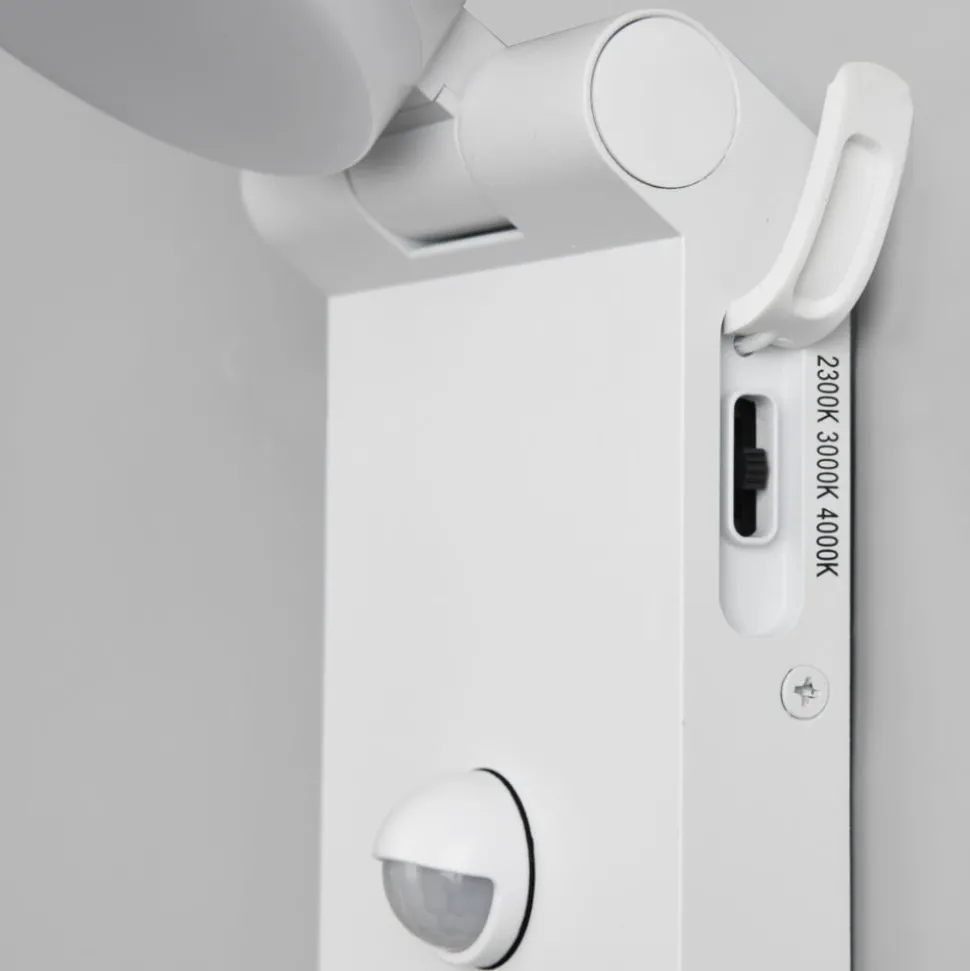 Buitenwandlamp Adour, mat wit, sensor, kantelbaar, CCT