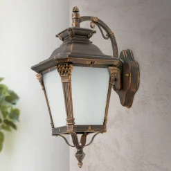 Buitenwandlamp Aiko, antiek afgewerkt, hanglamp