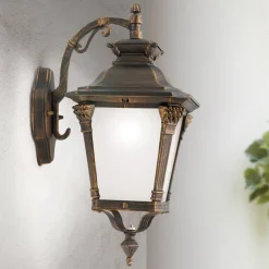 Buitenwandlamp Aiko, antiek afgewerkt, hanglamp