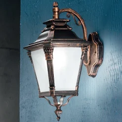 Buitenwandlamp Aiko, antiek afgewerkt, hanglamp