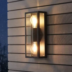 Buitenwandlamp Alamonte 1, 2-lamps rechthoek