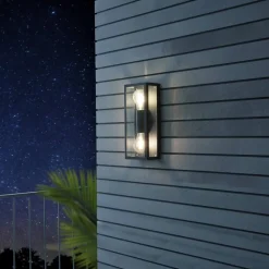 Buitenwandlamp Alamonte 1, 2-lamps rechthoek