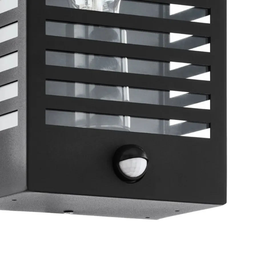 Buitenwandlamp Alamonte 3, zwart, met sensor