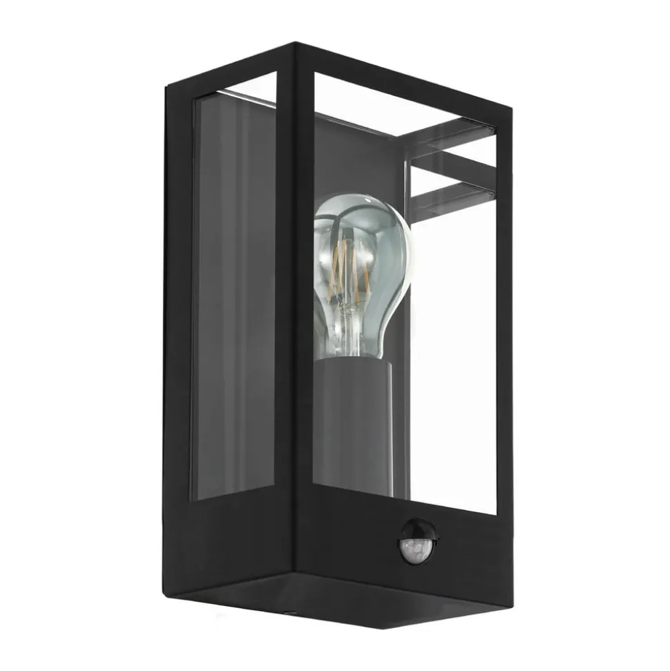 Buitenwandlamp Alamonte met sensor, zwart