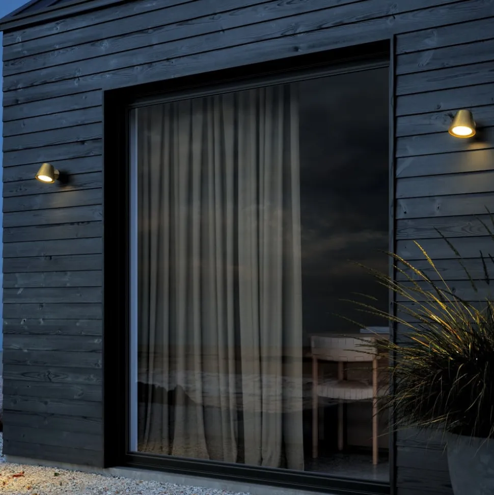 Buitenwandlamp Aleria, 1 x GU10, messing, zeewaterbestendig