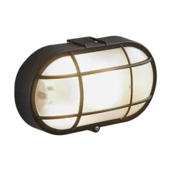 Buitenwandlamp Alisha, ovaal, zwart