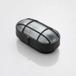 Buitenwandlamp Alisha, ovaal, zwart