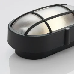 Buitenwandlamp Alisha, ovaal, zwart