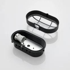 Buitenwandlamp Alisha, ovaal, zwart