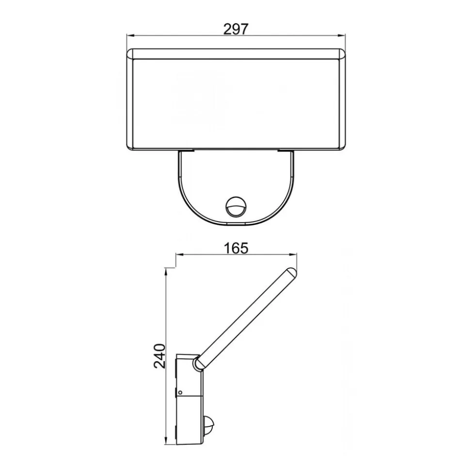 Buitenwandlamp Alkes L met sensor, 30 cm