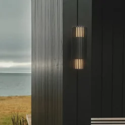 Buitenwandlamp Aludra Double Seaside, aluminium, zwart