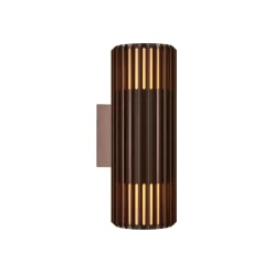 Buitenwandlamp Aludra Double Seaside, aluminium, bruin metallic