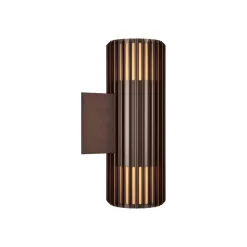 Buitenwandlamp Aludra Double Seaside, aluminium, bruin metallic