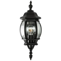 Buitenwandlamp Andrew kristalglas staand zwart