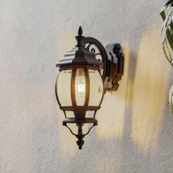 Buitenwandlamp Andrew lantaarn hangend, zwart