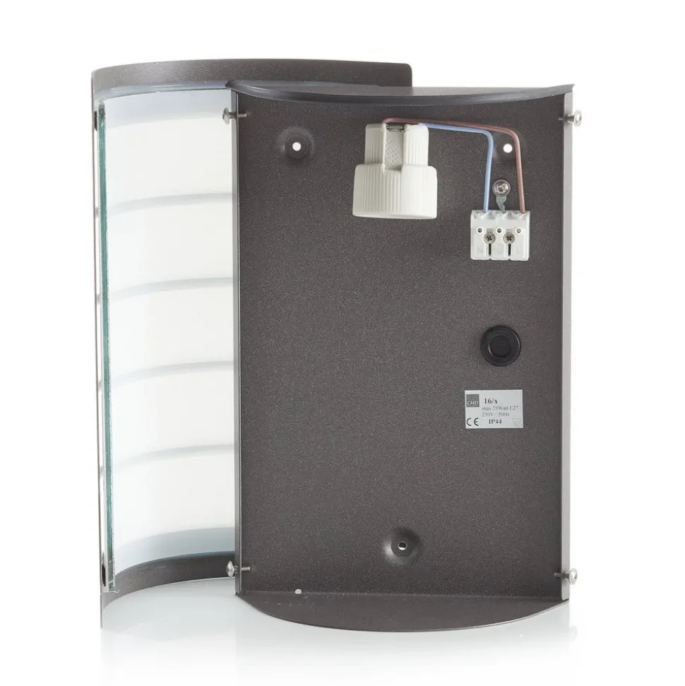 Buitenwandlamp Aqua Marco met rooster, antraciet