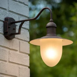 Buitenwandlamp Aruba, Ø 25 cm, roestbruin