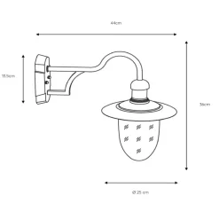 Buitenwandlamp Aruba, Ø 25 cm, roestbruin