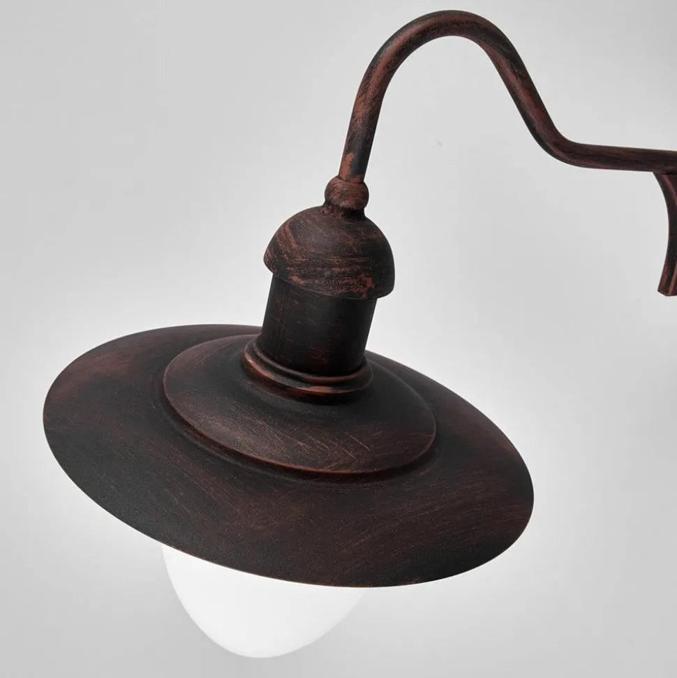 Buitenwandlamp Aruba, Ø 25 cm, roestbruin