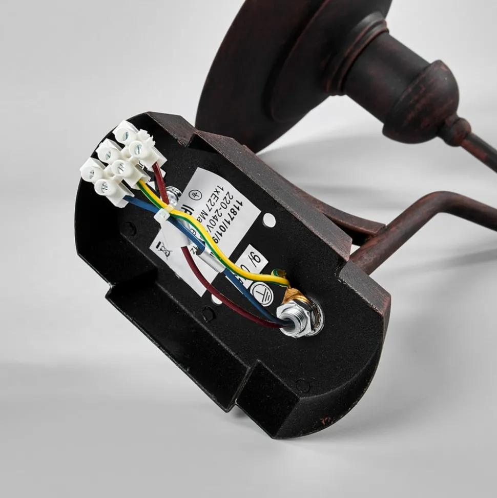 Buitenwandlamp Aruba, Ø 25 cm, roestbruin