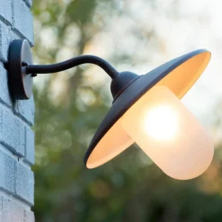 Buitenwandlamp Aruba, Ø 30 cm, roestbruin