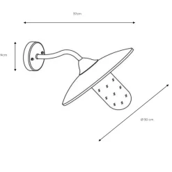 Buitenwandlamp Aruba, Ø 30 cm, roestbruin