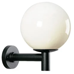 Buitenwandlamp, bol, kunststof, Ø 35 cm, zwart