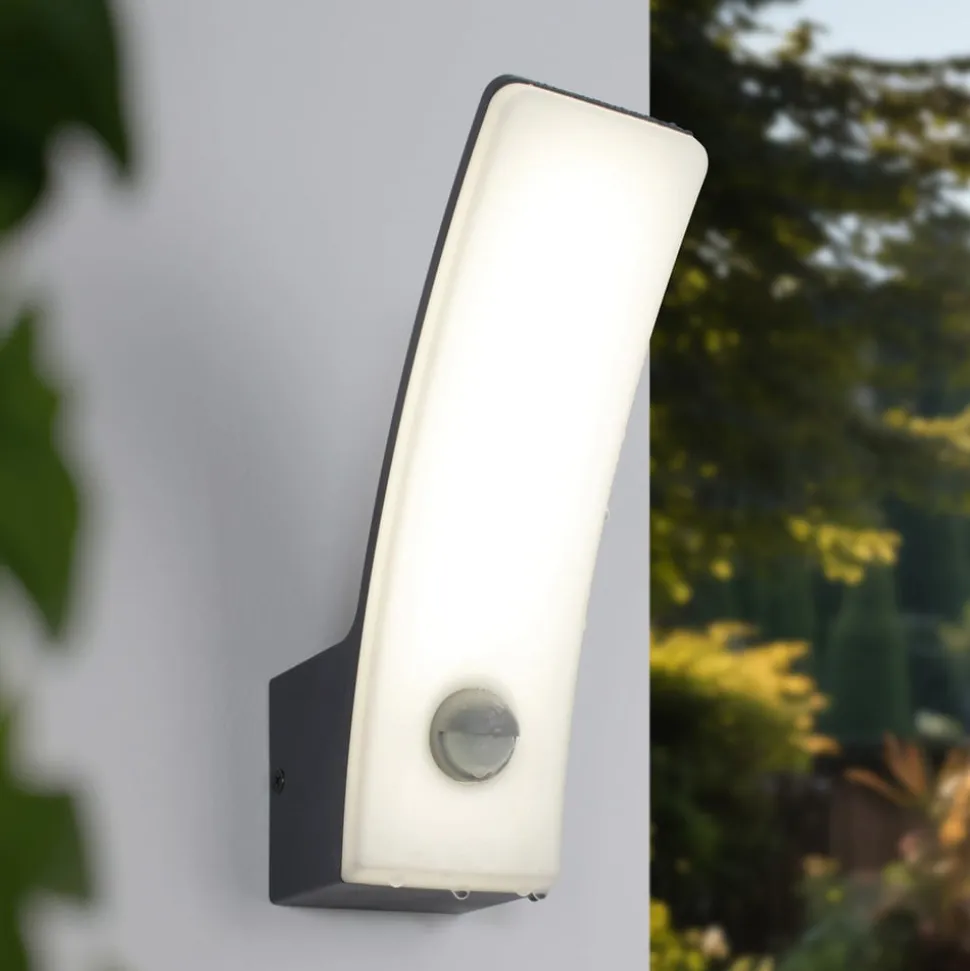 Buitenwandlamp Cairo, antraciet, kunststof, sensor