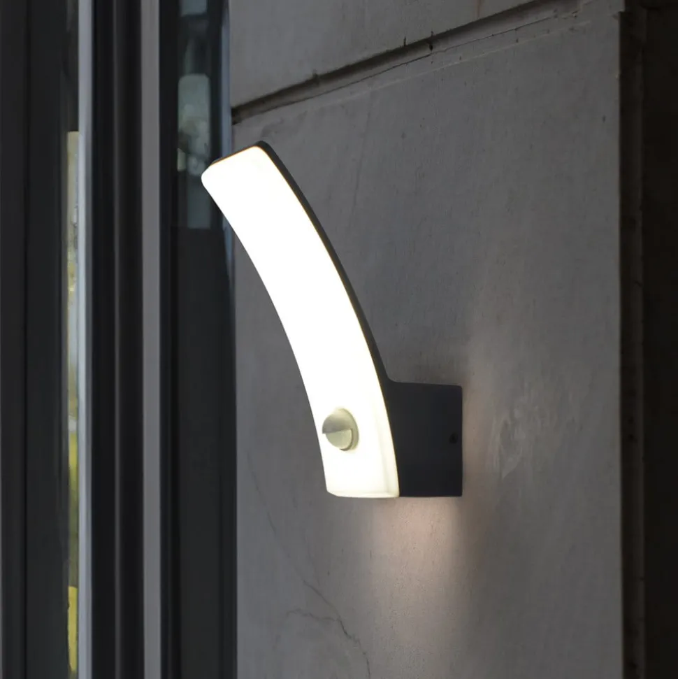 Buitenwandlamp Cairo, antraciet, kunststof, sensor