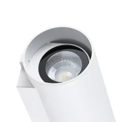 Buitenwandlamp CAN, wit, 2-lamps, Ø 8 cm, IP65, metaal, GU10