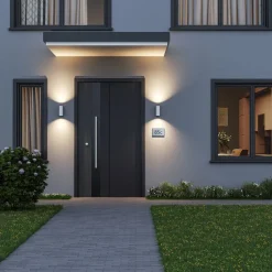 Buitenwandlamp CAN, wit, 2-lamps, Ø 8 cm, IP65, metaal, GU10