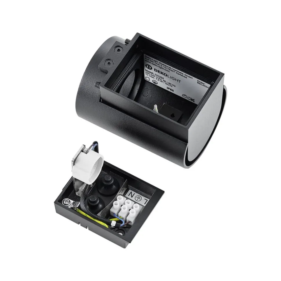 Buitenwandlamp CAN, zwart, 1-lamp, Ø 8 cm IP65 metaal GU10