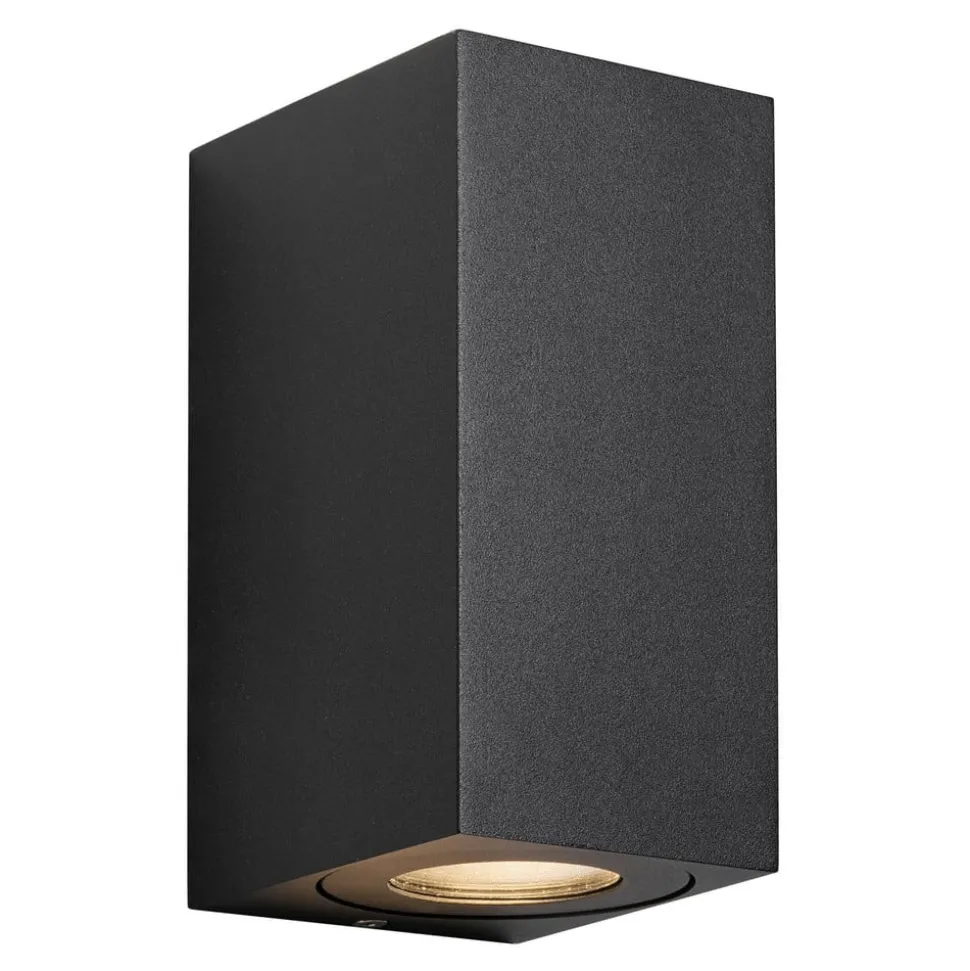 Buitenwandlamp Canto Maxi Kubi 2 Seaside, zwart GU10 17 cm