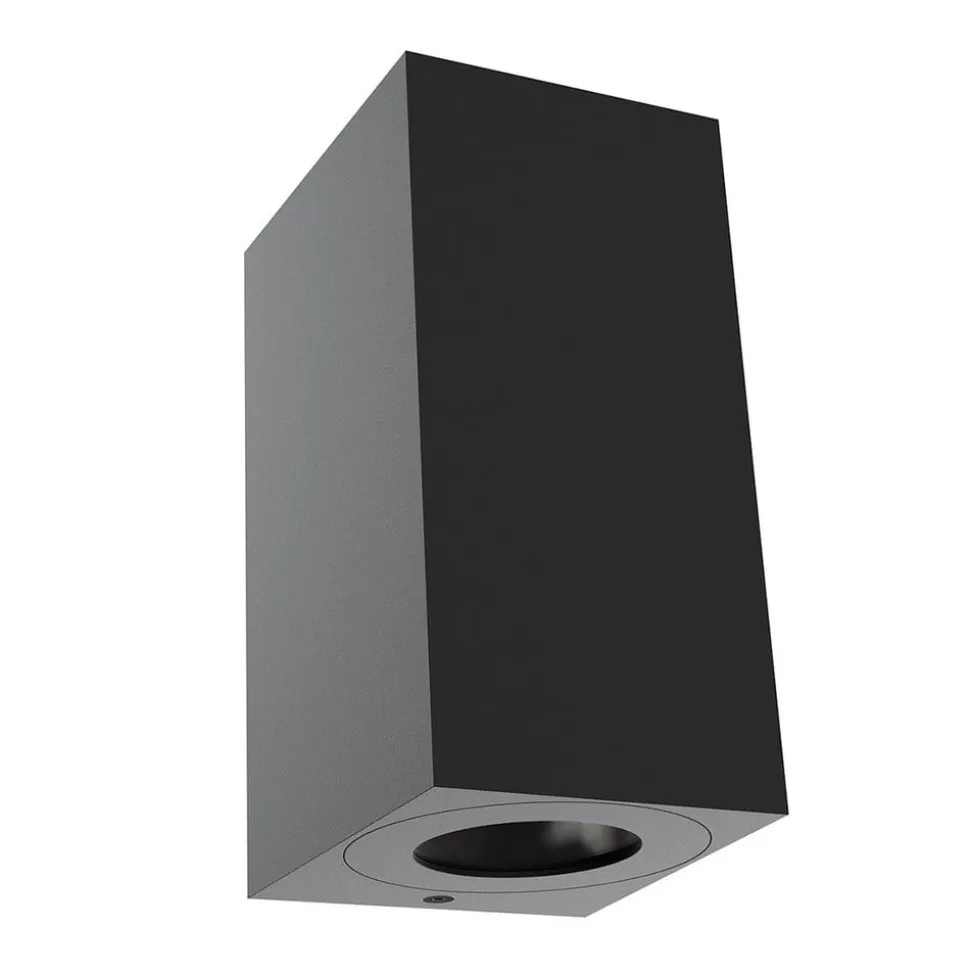 Buitenwandlamp Canto Maxi Kubi 2 Seaside, zwart GU10 17 cm