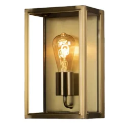 Buitenwandlamp Carpi, messing, breedte 18cm