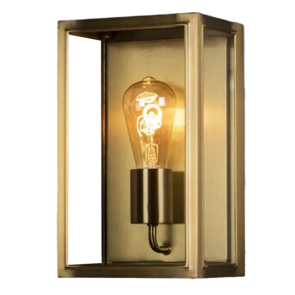 Buitenwandlamp Carpi, messing, breedte 18cm