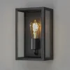 Buitenwandlamp Carpi, zwart, 18 x 30 cm