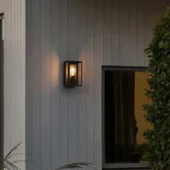 Buitenwandlamp Carpi, zwart, 18 x 30 cm