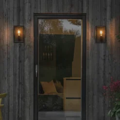 Buitenwandlamp Carpi, zwart, 18 x 30 cm