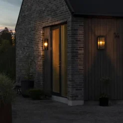 Buitenwandlamp Carpi, zwart, breedte 20,5cm