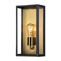 Buitenwandlamp Carpi, zwart, breedte 20,5cm