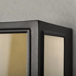 Buitenwandlamp Carpi, zwart, breedte 20,5cm