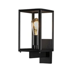 Buitenwandlamp Carpi, zwart, breedte 16,5 cm